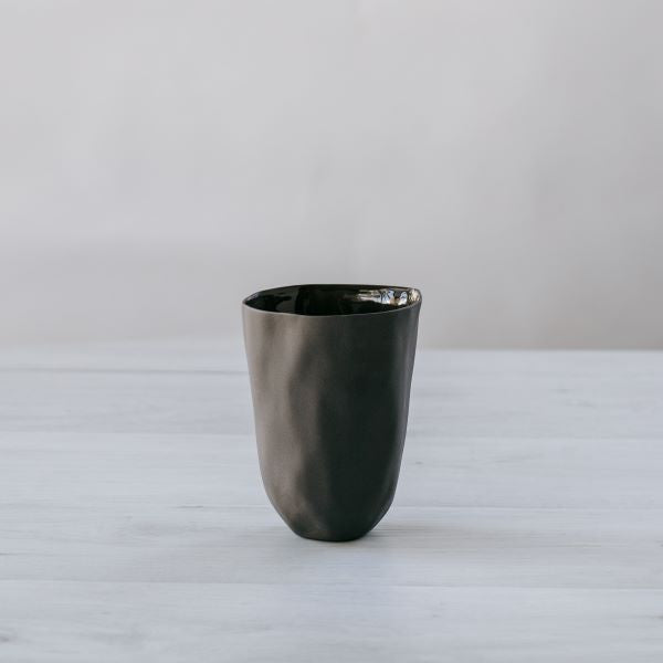 Flax Small Vase h15cm - Charcoal