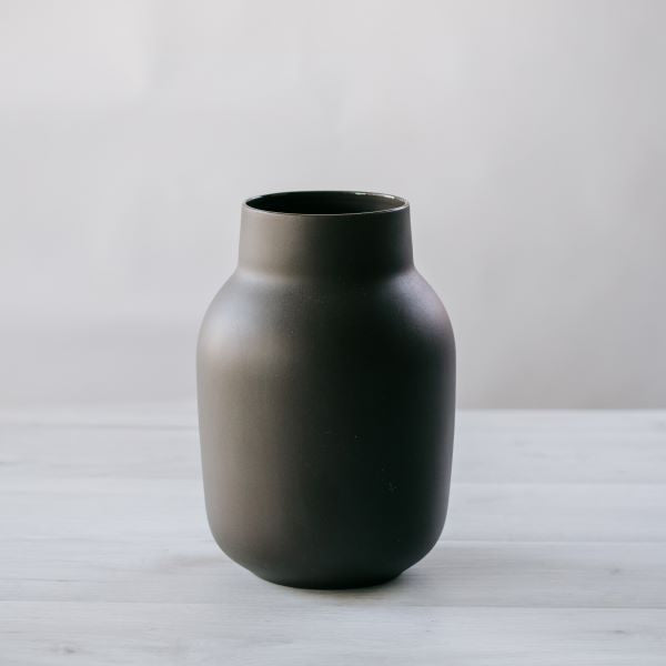 Flax Tub Vase d29cm - Charcoal